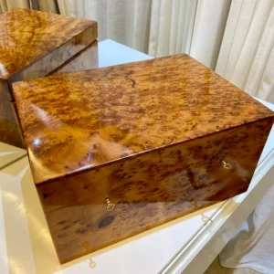 Moroccan traditional jelwery wood box . Thuya wood